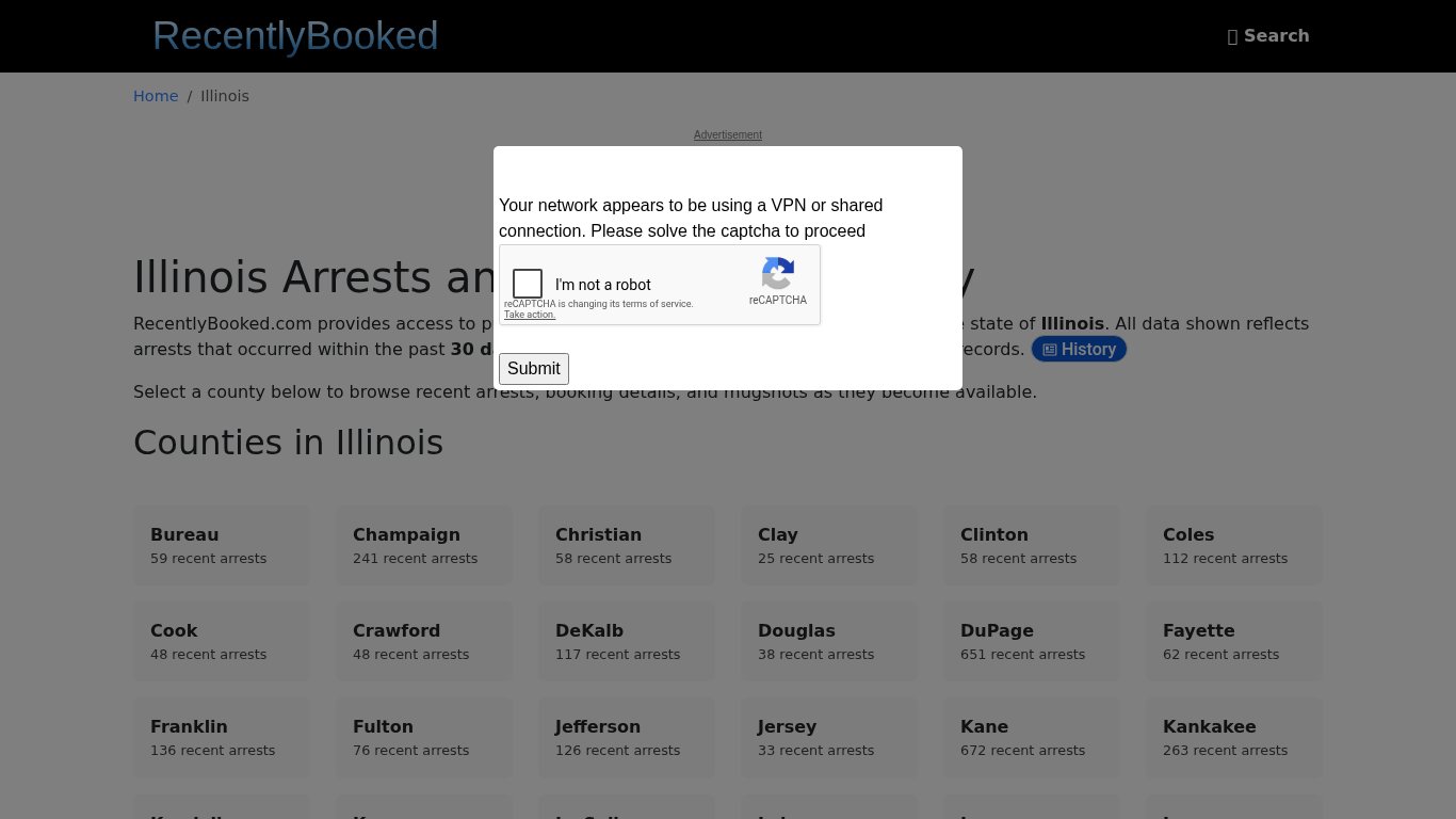 Recent bookings, Arrests, Mugshots in Illinois - Recently Booked